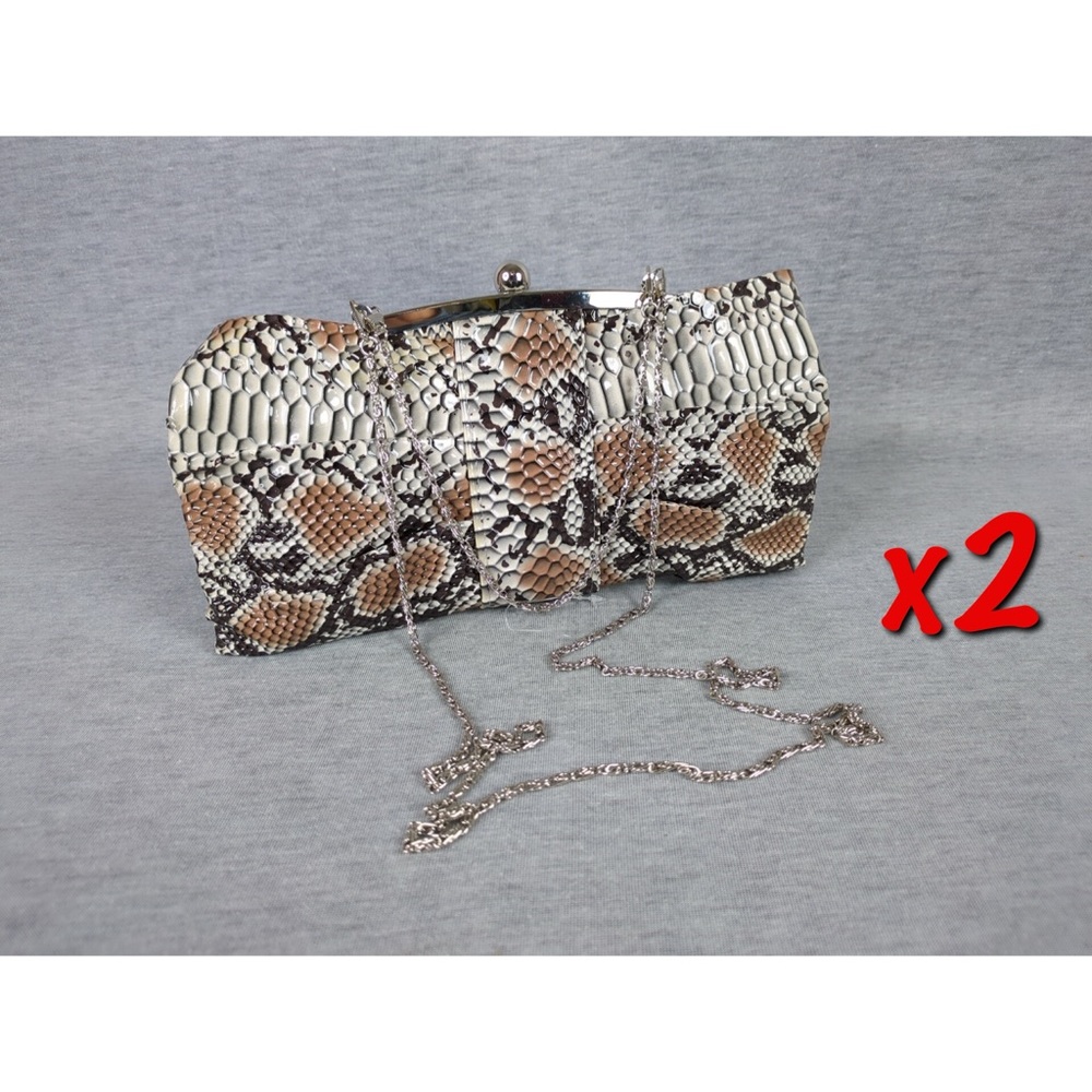 👯‍♀️Host Pick⚡️Two Pieces of Snakeskin Print Clutch/Small Purse
